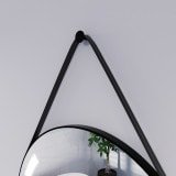 Runder LED Spiegel mit Riemen schwarz BIANCA 2R Runder LED Spiegel mit Riemen schwarz BIANCA 2R