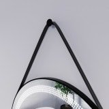 Runder LED Spiegel mit Riemen schwarz OPHELIA 2R Runder LED Spiegel mit Riemen schwarz OPHELIA 2R