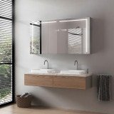 Badschrank aus Aluminium mit Spiegel und LED - Ahr Badschrank aus Aluminium mit Spiegel und LED - Ahr