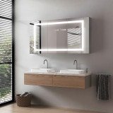 Badschrank aus Aluminium mit Spiegel und LED - Havel Badschrank aus Aluminium mit Spiegel und LED - Havel