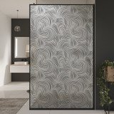 Glastrennwand Dusche Satinatoglas mit schwarzem Print FRAME VORTEX Glastrennwand Dusche Satinatoglas mit schwarzem Print FRAME VORTEX