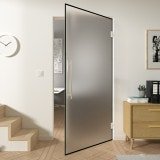 Satinierte Glaspendeltür mit schwarzem Rahmen FRAME 3 Satinato