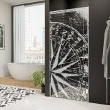Dusche Glastür nach Maß mit Motiv WINDROSE 101 Dusche Glastür nach Maß mit Motiv WINDROSE 101