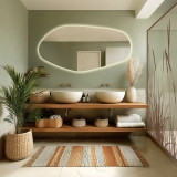 Wandspiegel organisch geformt Menhir 2 V - nur Hintergrundbeleuchtung