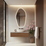 Wandspiegel organisch geformt Menhir 2 - nur Hintergrundbeleuchtung