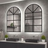 LED Spiegel Bogen-Fenster schwarz Teillack F651L4BTL LED Spiegel Bogen-Fenster schwarz Teillack F651L4BTL