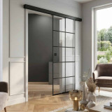 Schiebetür schwarz lackiert Industrial Design FRAMEL 20/GF