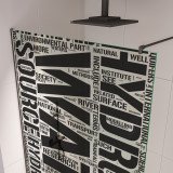 Glastrennwand Dusche mit schwarzem Druck FRAME WATER Glastrennwand Dusche mit schwarzem Druck FRAME WATER