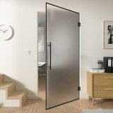 Satinierte Glaspendeltür mit schwarzem Rahmen FRAME 3 Satinato