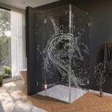 Glas Duschkabine Tür seitlich mit Dekor WASSER 2/210