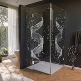 Glas Duschkabine Tür seitlich mit Dekor WASSER 3/210 Glas Duschkabine Tür seitlich mit Dekor WASSER 3/210