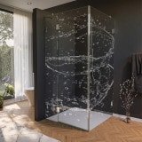 Glas Duschkabine Tür seitlich mit Dekor WASSER 4/210