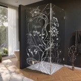 Glas Duschkabine Tür seitlich mit Motiv BLUMEN 1/210