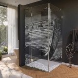 Glas Duschkabine Tür seitlich mit Motiv BOOT 1/210