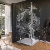 Glas Duschkabine Tür seitlich mit Motiv DRACHE 210
