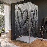 Glas Duschkabine Tür seitlich mit Motiv HERZ 210 Glas Duschkabine Tür seitlich mit Motiv HERZ 210