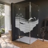 Glas Duschkabine Tür seitlich mit Motiv MEER 2/210