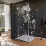 Glas Duschkabine Tür seitlich mit Motiv QUALLEN 210 Glas Duschkabine Tür seitlich mit Motiv QUALLEN 210