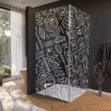 Glas Duschkabine Tür seitlich mit Motiv SPA 1/210 Glas Duschkabine Tür seitlich mit Motiv SPA 1/210