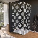 Glas Duschkabine Tür seitlich mit Motiv TROPFEN 2/210 Glas Duschkabine Tür seitlich mit Motiv TROPFEN 2/210