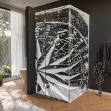 Glas Duschkabine Tür seitlich mit Motiv WINDROSE 210