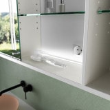LED Spiegelschrank mit Schiebetüren und Regalen - Aland 2