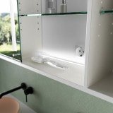 LED Spiegelschrank mit Schiebetüren und Regalen - Elde 2 LED Spiegelschrank mit Schiebetüren und Regalen - Elde 2