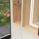 Lichtspiegel mit Holzrahmen und Regalen - Madera 8